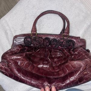 Valentino Garavani Bag In Purple Alligator